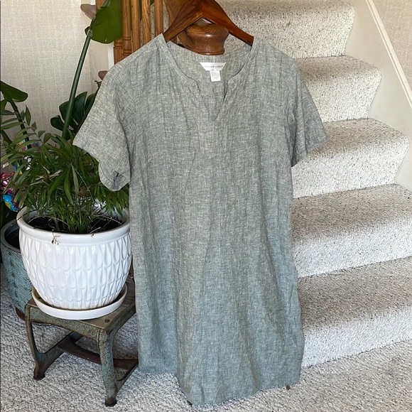 Christopher & Banks Linen Cottage Core Dress - Picture 1 of 9